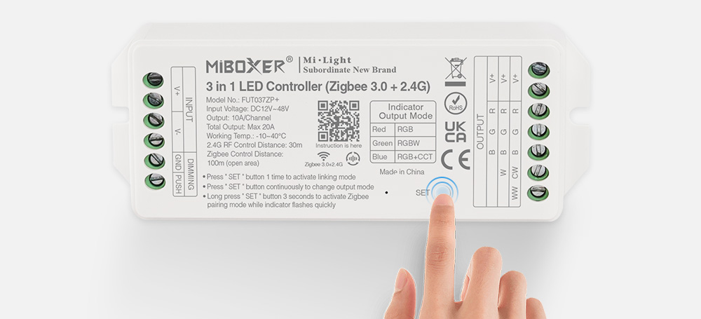 FUT037ZP+ 3 in 1 Zigbee 3.0 +2.4G RGBWW LED Controller